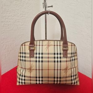 Burberry Beige and Brown Plaid Satchel